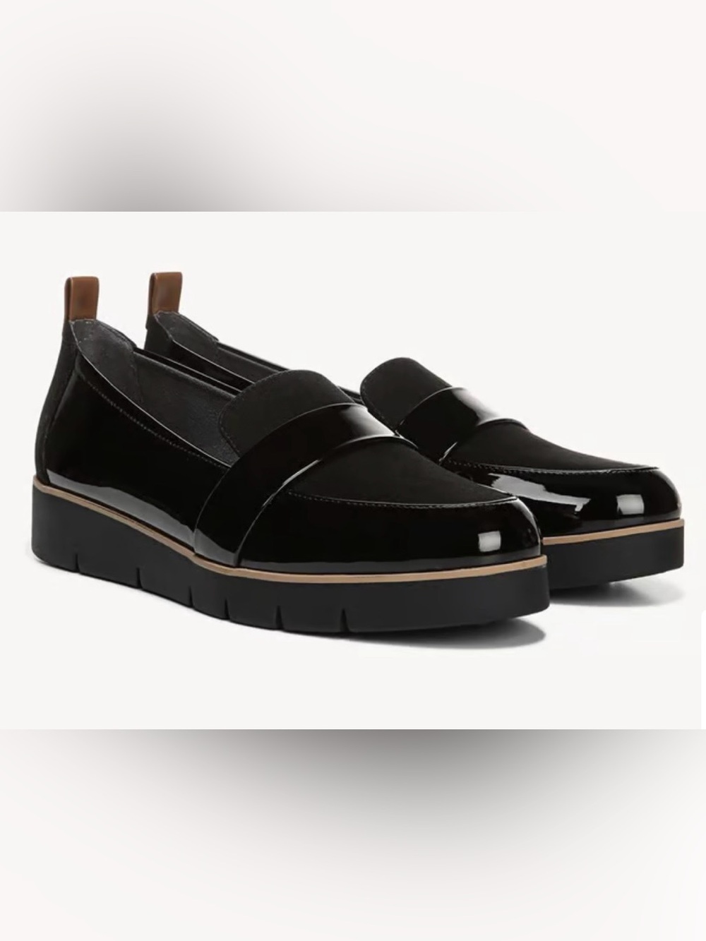 NWT/NIB - Dr. Scholl’s Webster Loafers Black Patent Platform Comfort Shoes 10M